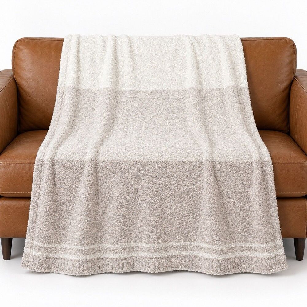 Barefoot Dreams CozyChic Tri-Color Blanket Moonlight 45x60 Ombre Throw H499624